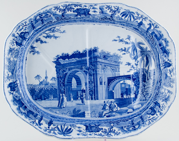 Meat Dish or Platter with Tree and Well c1815